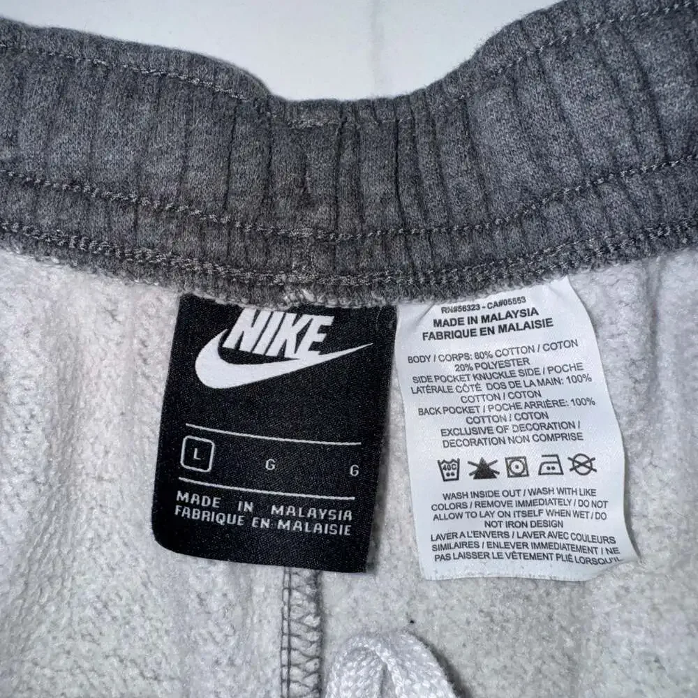 Nike Men's Dark Gray Fleece Swoosh Logo Athletic Shorts Size Large